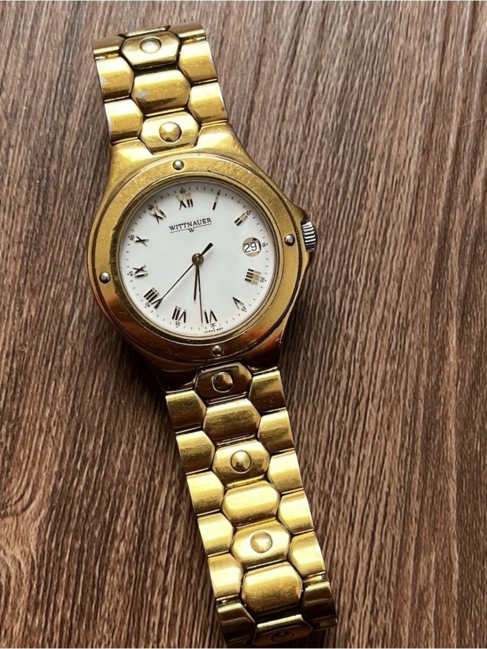Wittnauer Swiss ETA Quartz Watch 35mm Gold  (JV8242) Sapphire NEW BATTERY GASKET